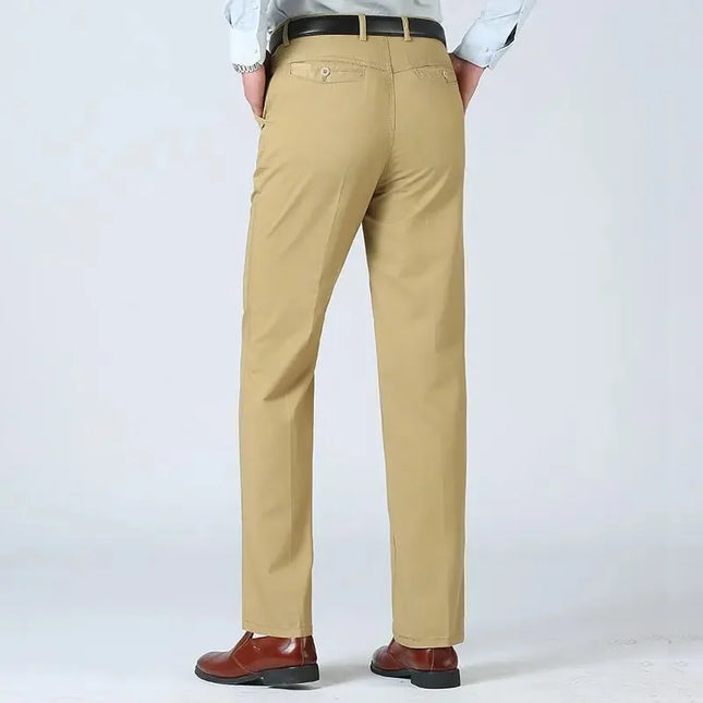 Voldri Men's Cotton Casual Pants - High Waist, Straight Loose Fit -   | Stylish & Elegant Fashion by Voldri