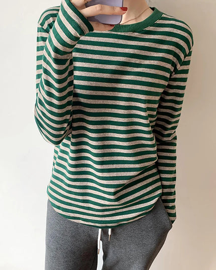 Basic  Casual Striped T-shirt - VOLDRI