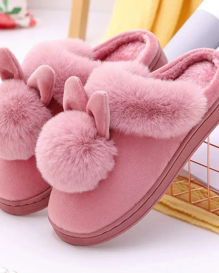 Fur Rabbit Fluffy Slippers