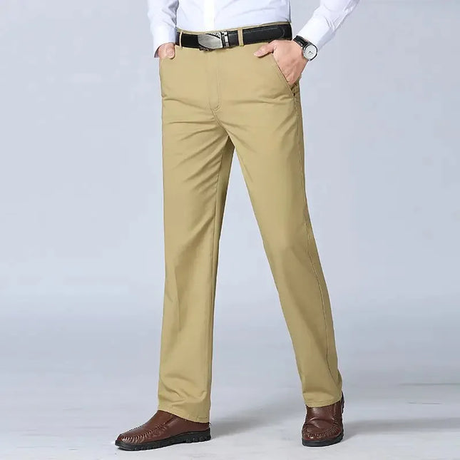 Voldri Men's 100% Cotton Business Pants - Quick-Drying, Office-Ready -   | Stylish & Elegant Fashion by Voldri