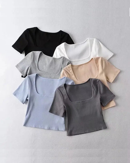 Square Neck  Crop T-shirt