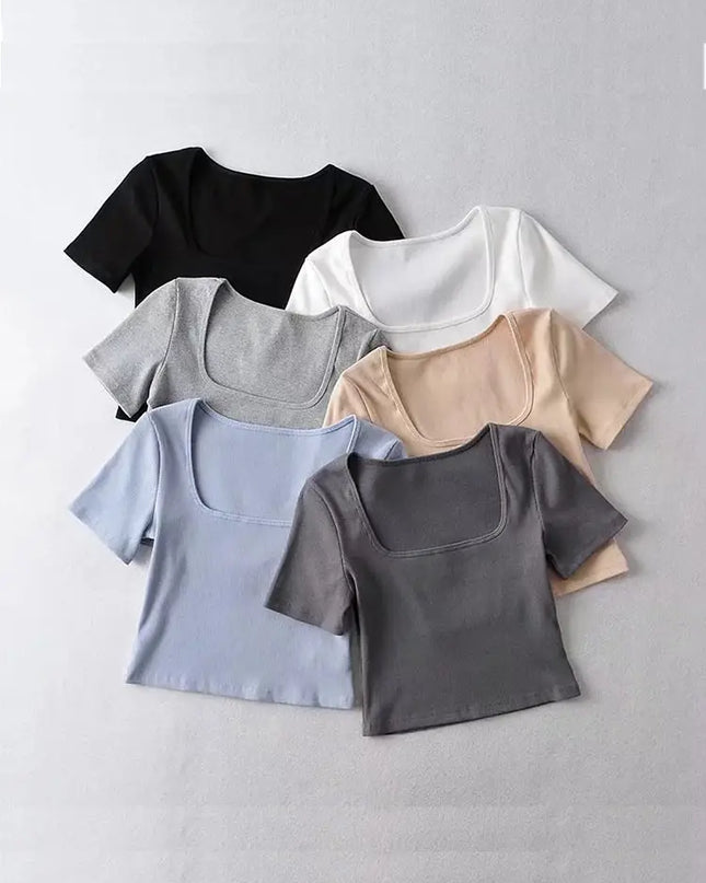 Square Neck  Crop T-shirt