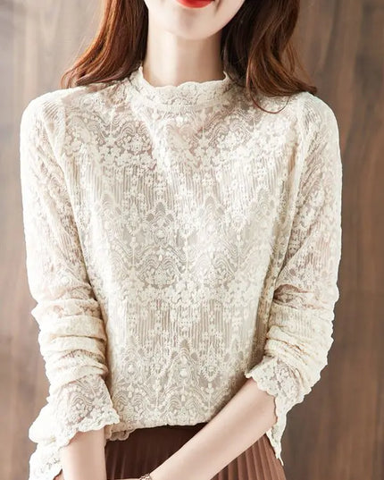 Embroidery Lace Flower Crochet Shirts - VOLDRI