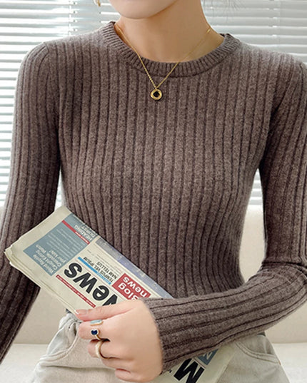 Ribbed  Sweater Tops - VOLDRI