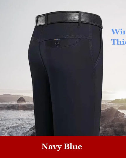 New Arrival Men's 100% Cotton Summer Autumn Casual Pants Fashion Solid Black Khaki Gentle Thicken Trousers Brand Smart Suit Pant -   | Stylish & Elegant Fashion by Voldri