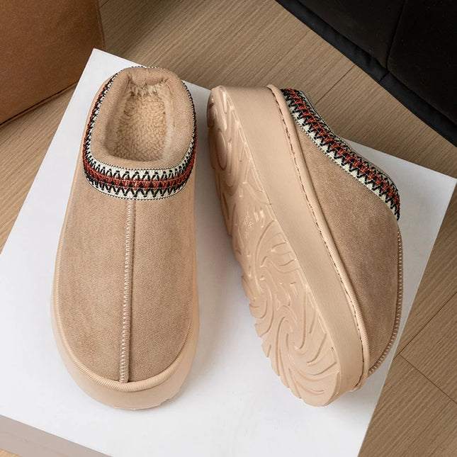 Plush  Embroider Slippers