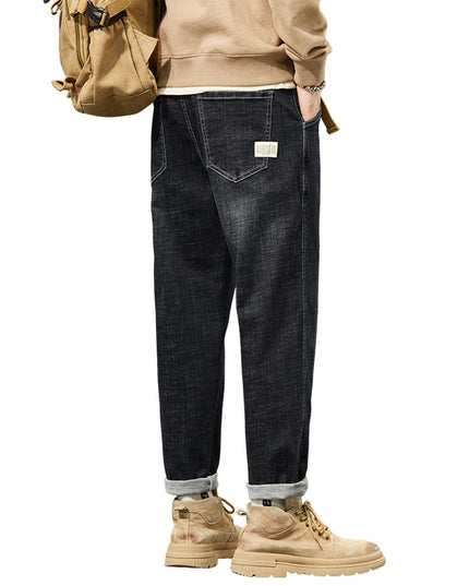 Voldri Men's Winter Fleece Jeans - Loose Fit & Straight Leg Design