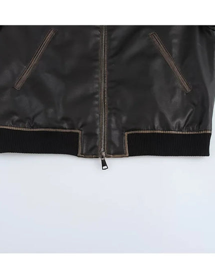 Casual Bomber  Leather Jackets - VOLDRI