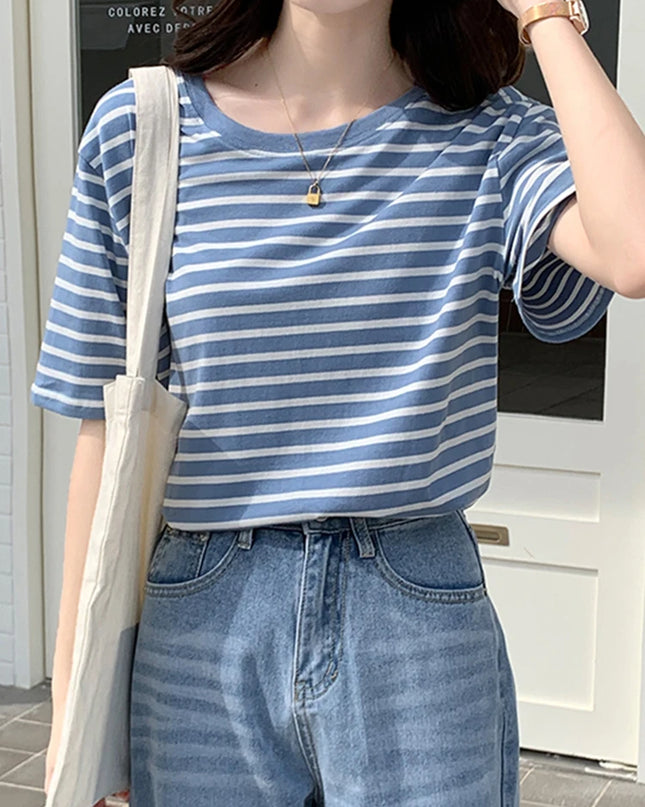 Casual Striped Tshirt - VOLDRI