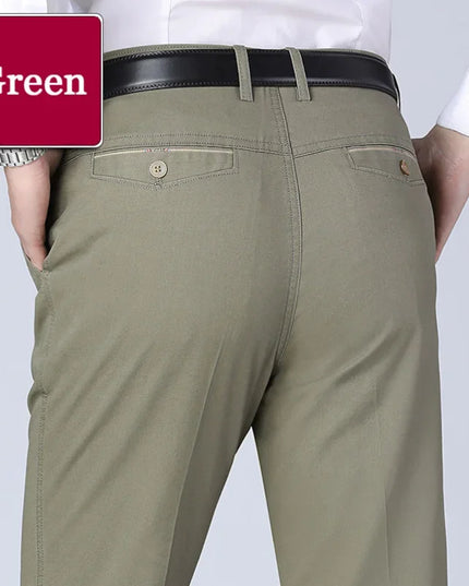 Voldri Men's Cotton Stretch Trousers - Classic Casual Business Pants -   | Stylish & Elegant Fashion by Voldri