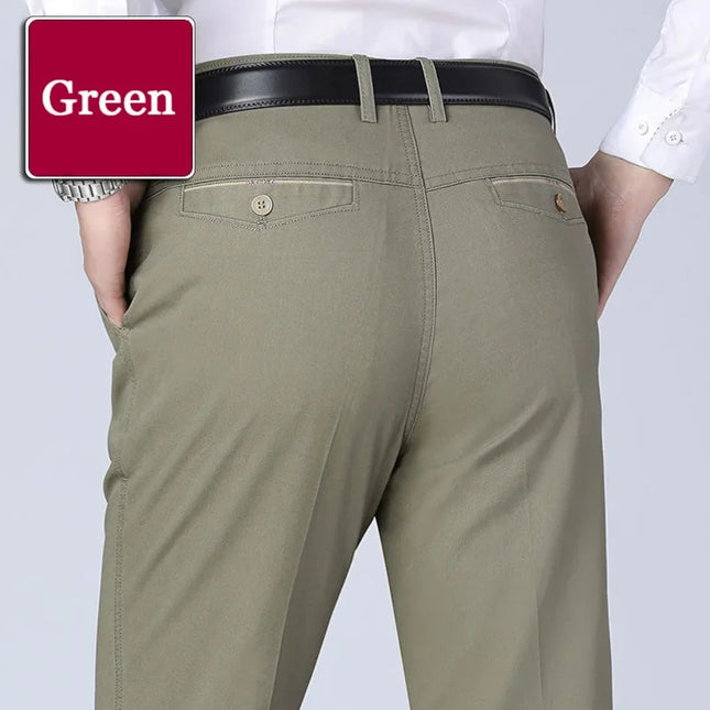 Voldri Men's Cotton Stretch Trousers - Classic Casual Business Pants -   | Stylish & Elegant Fashion by Voldri