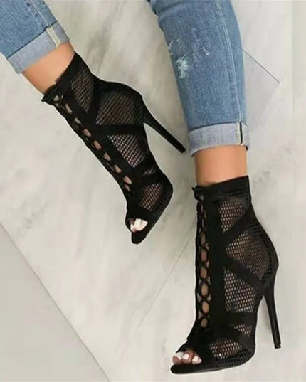 Lace-up Peep Toe Sandals