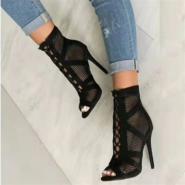 Lace-up Peep Toe Sandals