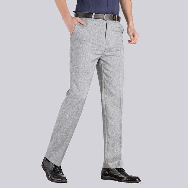 Voldri Men's Lightweight Business Pants - Gray & Black Casual Trousers -   | Stylish & Elegant Fashion by Voldri