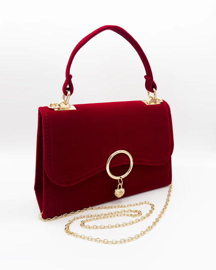 Red Shoulder Bags Golden Chain - VOLDRI