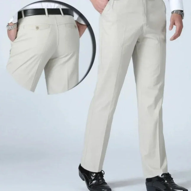 Voldri Men's Casual Cotton Suit Pants - Classic Stretch Trousers -   | Stylish & Elegant Fashion by Voldri
