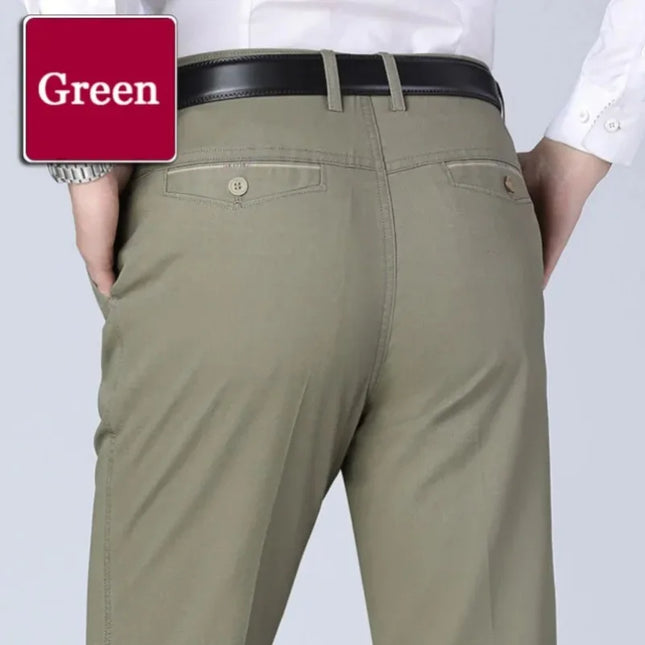 Voldri Men's Cotton Stretch Trousers - Classic Casual Business Pants -   | Stylish & Elegant Fashion by Voldri