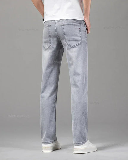 Voldri Men's Lightweight Cotton Stretch Jeans - Business Casual Fit