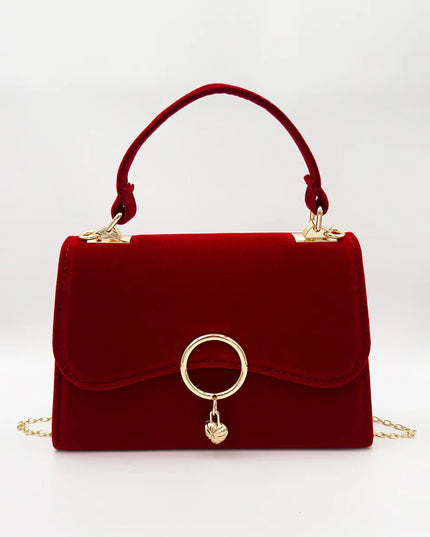 Red Shoulder Bags Golden Chain - VOLDRI