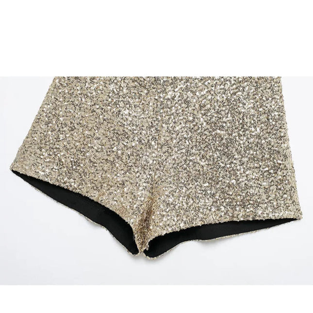 Vintage Sequins Short Pants - VOLDRI