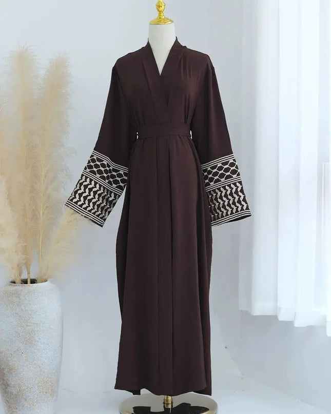 Butterfly Embroidery Open Abaya