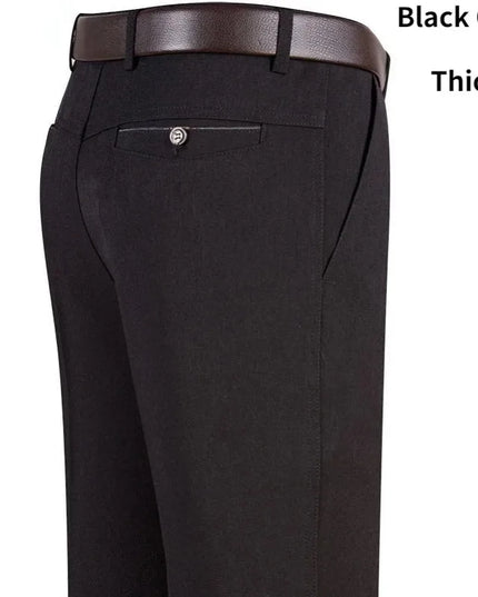 New Men's Summer Thin Business Pants Autumn Fashion Solid Gentle Thicken Casual Trousers Male Brand Suit Pant Black Gray KOACUS -   | Stylish & Elegant Fashion by Voldri