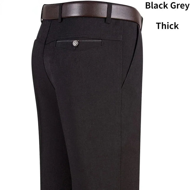 New Men's Summer Thin Business Pants Autumn Fashion Solid Gentle Thicken Casual Trousers Male Brand Suit Pant Black Gray KOACUS -   | Stylish & Elegant Fashion by Voldri