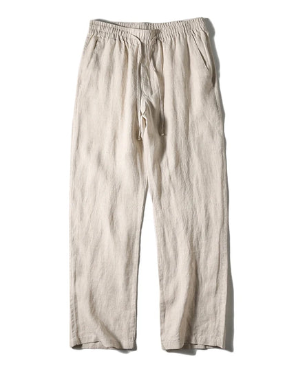 Slim Fit 100% Linen Casual Pants - Breathable Summer Fashion for Men