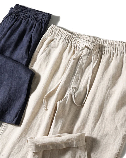 Slim Fit 100% Linen Casual Pants - Breathable Summer Fashion for Men
