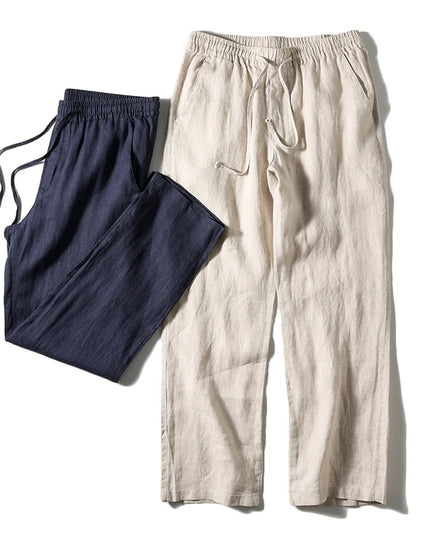 Slim Fit 100% Linen Casual Pants - Breathable Summer Fashion for Men