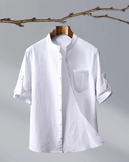 Slim-Fit Cotton Linen Shirt - Casual Business Outdoor Trend for Men