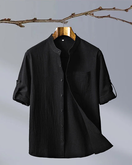 Slim-Fit Cotton Linen Shirt - Casual Business Outdoor Trend for Men
