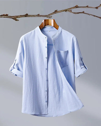 Slim-Fit Cotton Linen Shirt - Casual Business Outdoor Trend for Men