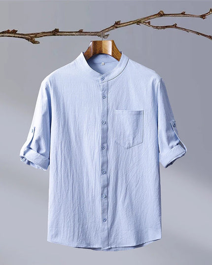 Slim-Fit Cotton Linen Shirt - Casual Business Outdoor Trend for Men