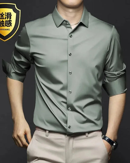 Slim Fit Short Sleeve Men's Dress Shirt - Anti-Wrinkle Cotton Gray