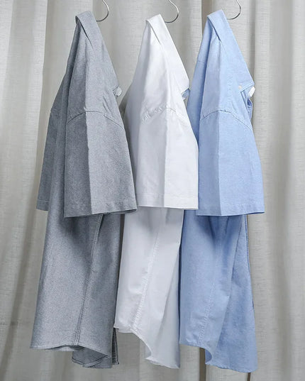 Stylish 100% Cotton Oxford Shirt - Summer Short Sleeve, Plus Size 5XL
