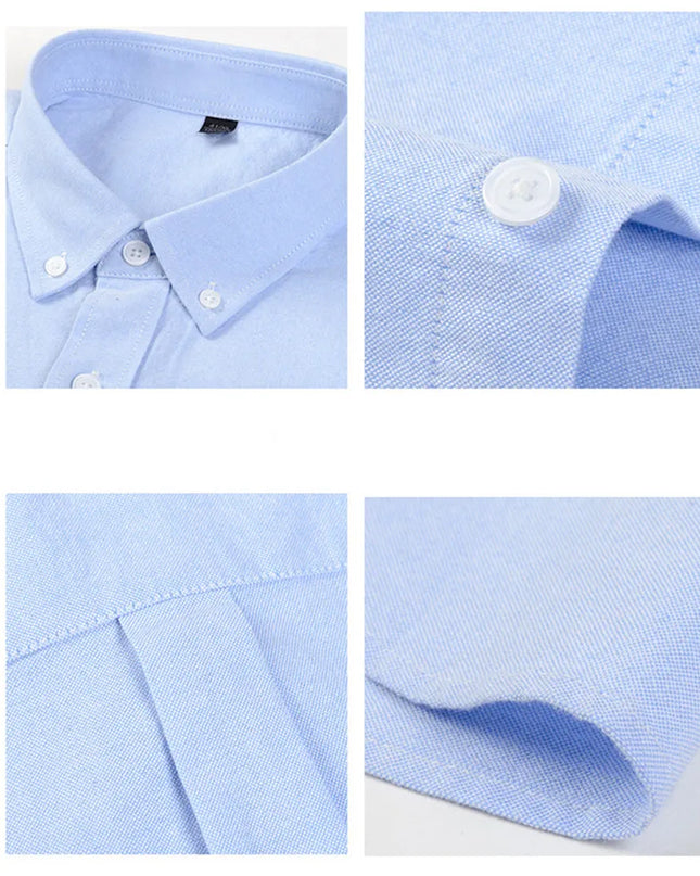 Stylish 100% Cotton Oxford Shirt - Summer Short Sleeve, Plus Size 5XL