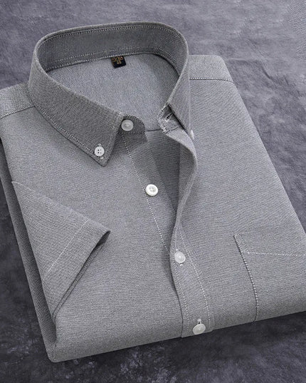 Stylish 100% Cotton Oxford Shirt - Summer Short Sleeve, Plus Size 5XL