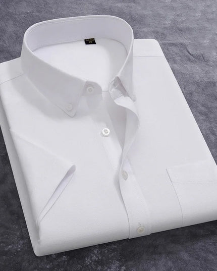Stylish 100% Cotton Oxford Shirt - Summer Short Sleeve, Plus Size 5XL