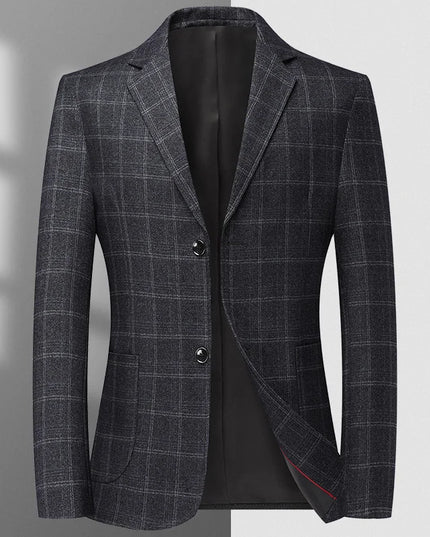 Stylish Checkered Blazer for Men - Autumn Winter Business Casual