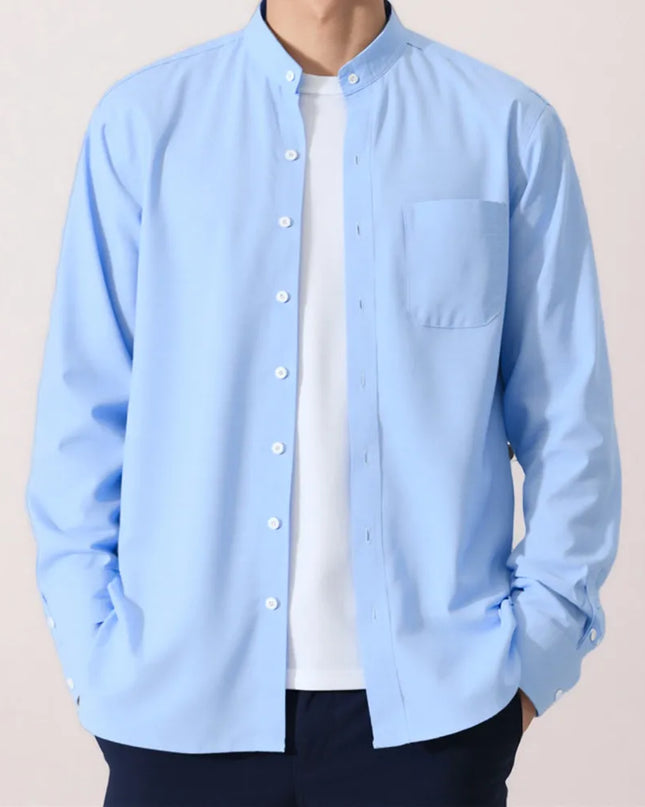 Stylish Chinese Men's Stripe Oxford Shirt - Versatile Casual Blouse