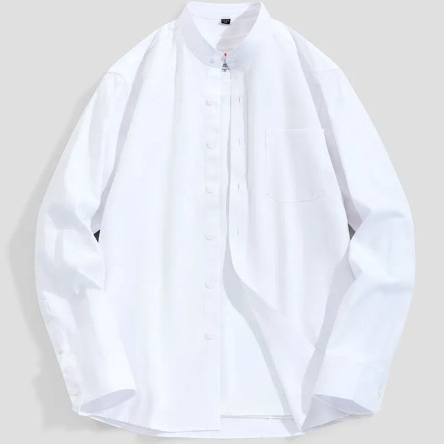 Stylish Chinese Men's Stripe Oxford Shirt - Versatile Casual Blouse