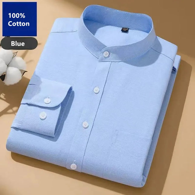 Stylish Chinese Men's Stripe Oxford Shirt - Versatile Casual Blouse