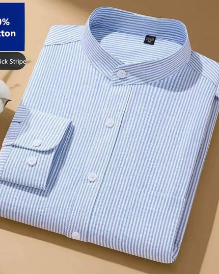 Stylish Chinese Men's Stripe Oxford Shirt - Versatile Casual Blouse