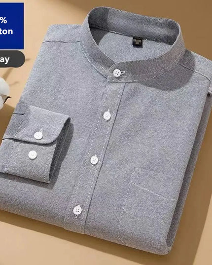 Stylish Chinese Men's Stripe Oxford Shirt - Versatile Casual Blouse