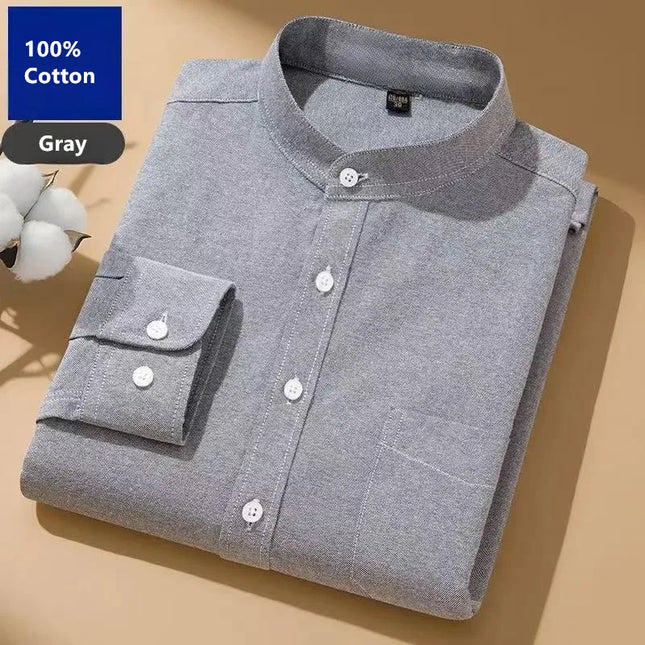 Stylish Chinese Men's Stripe Oxford Shirt - Versatile Casual Blouse