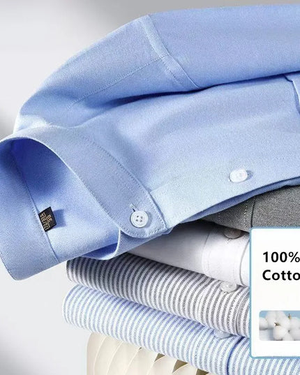 Stylish Chinese Men's Stripe Oxford Shirt - Versatile Casual Blouse