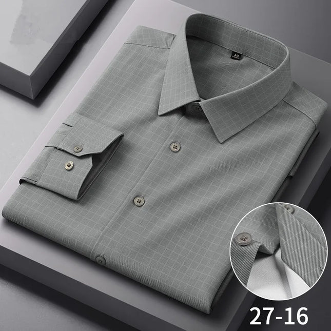 Stylish Long Sleeve Stripe Shirts for Men - Wrinkle Resistant Casual Wear