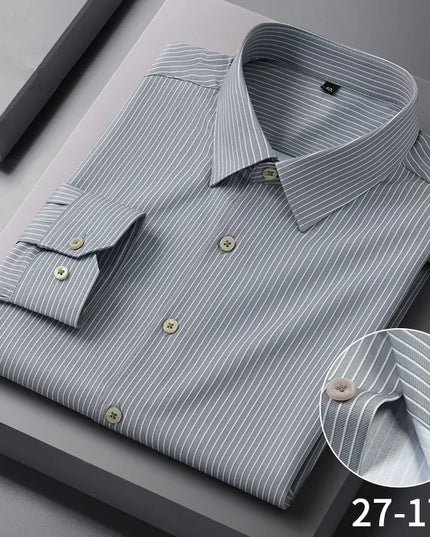 Stylish Long Sleeve Stripe Shirts for Men - Wrinkle Resistant Casual Wear