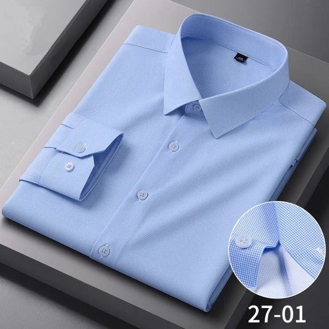 Stylish Long Sleeve Stripe Shirts for Men - Wrinkle Resistant Casual Wear
